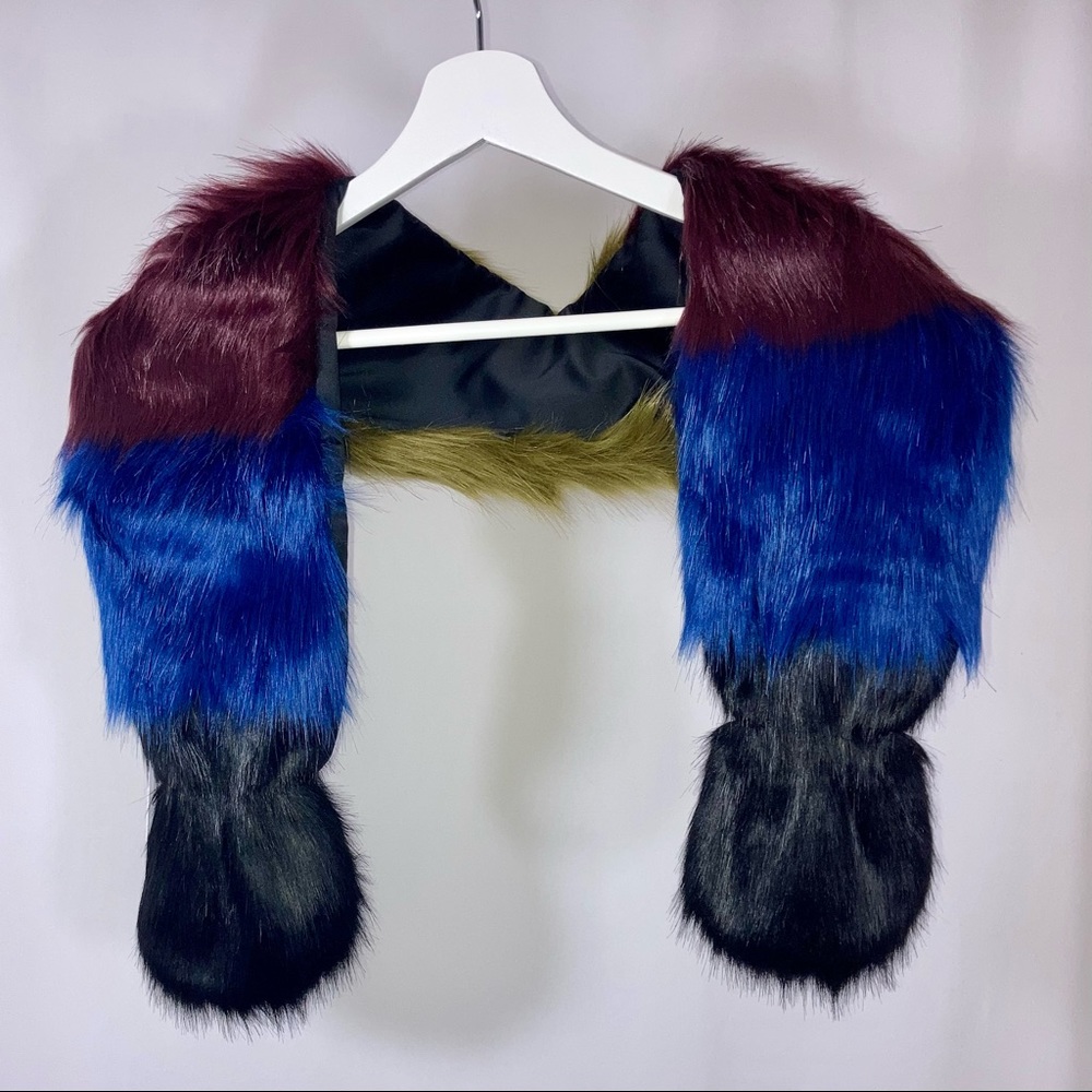 BP ColorBlock Faux Fur Pull-Thru Scarf